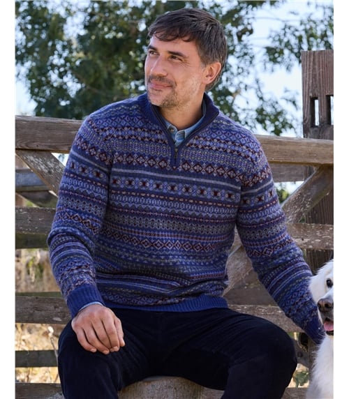 Half Zip Fairisle Jumper