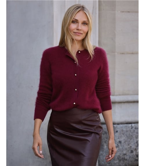 Brushed Wool Cashmere Cardigan