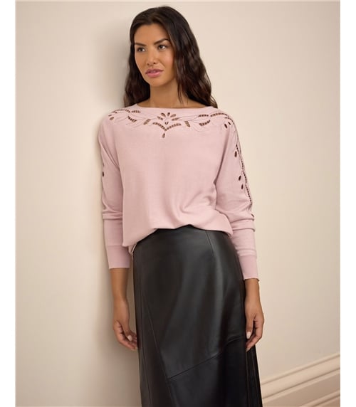Wool Cotton Cutwork Sweater