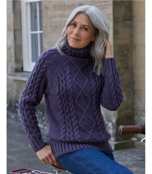 Pure Wool Polo Neck Jumper