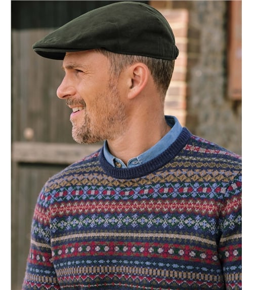 Mens Waxed Cotton Flat Cap