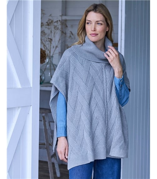 Roll Neck Cable Poncho
