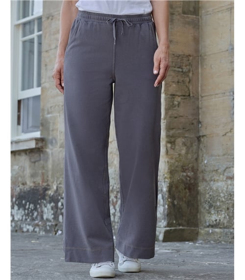 Soft Wide Leg Jersey Trousers