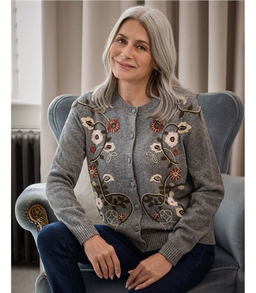 Floral Embroidered Cardi