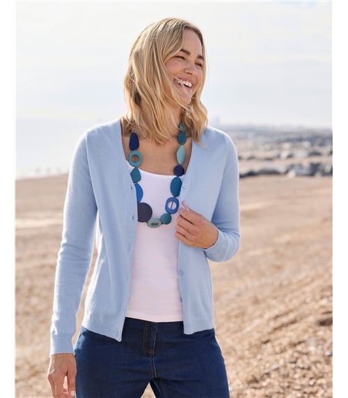 Cashmere Merino Classic V Neck Cardigan