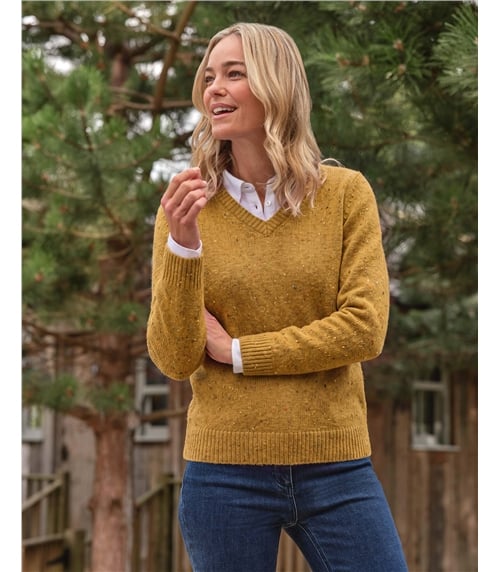 Womens Lambswool V Neck Jumper