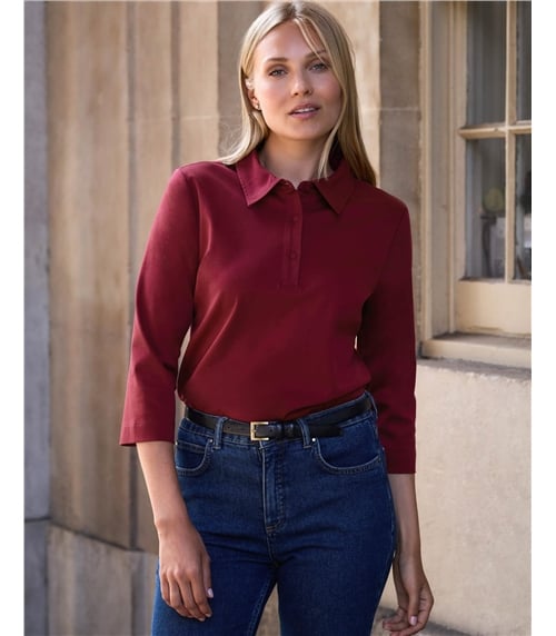 Jersey Polo Top