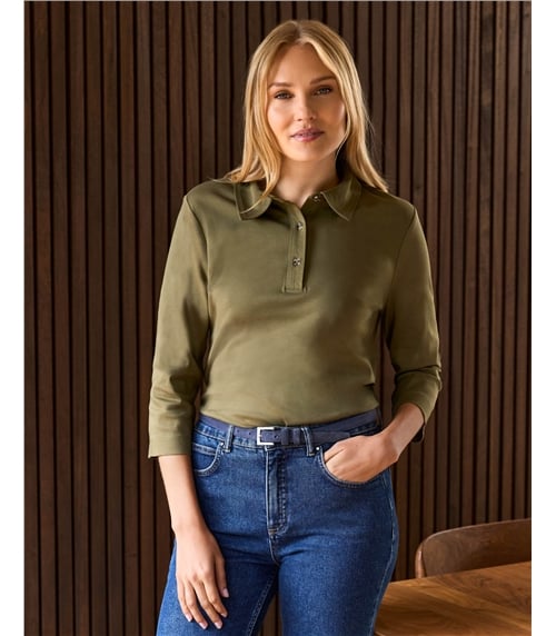 Jersey Polo Top