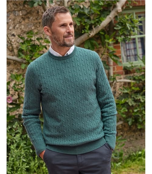 Cashmere and Merino Cable Jumper