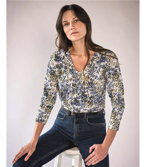 Super Soft Panel V Neck Jersey Top