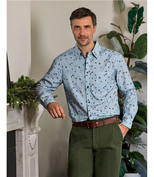 Mens Printed Long Sleeve Shirt