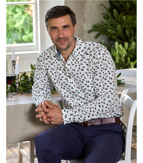 Mens Printed Long Sleeve Shirt