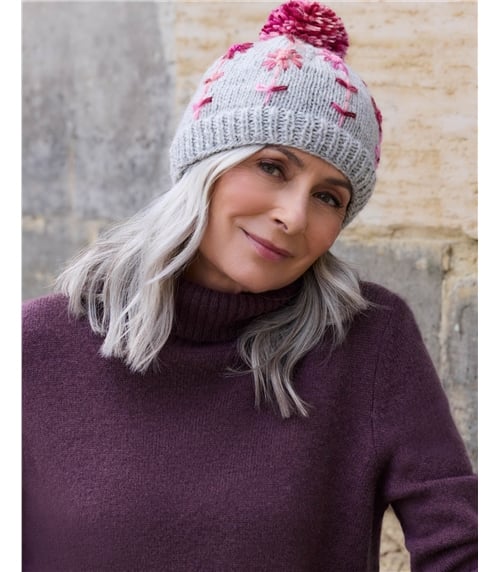 Embroidered Floral Hat