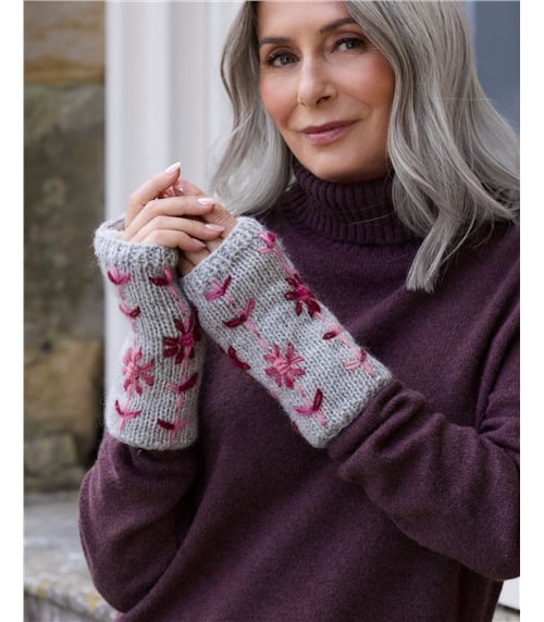 Embroidered Floral Wristwarmer