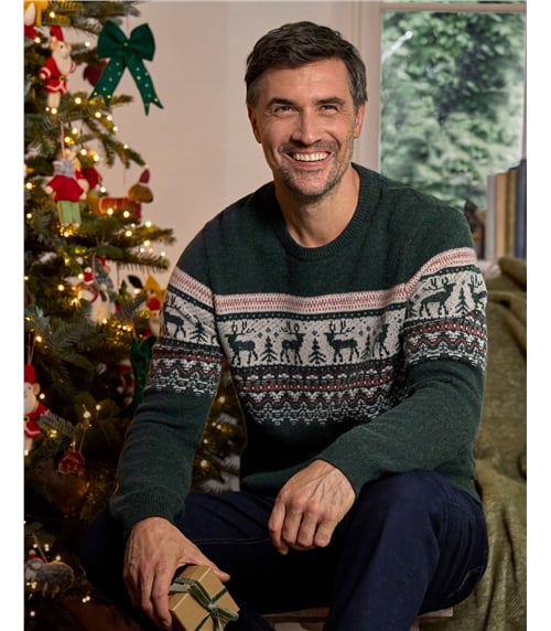 Mens Fairisle Stag Jumper