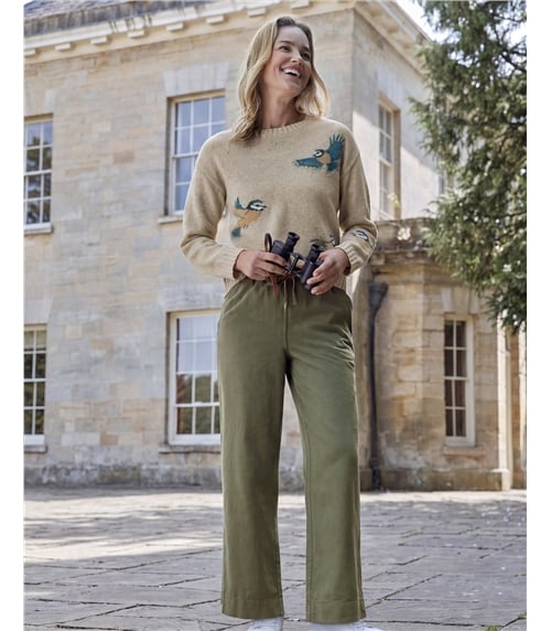 Soft Wide Leg Jersey Trousers