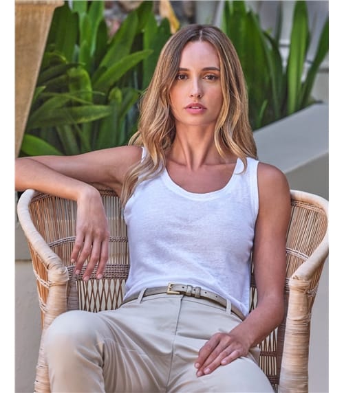 Luxus Leinen Jersey Trägerhemd