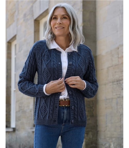 Cable Button Through Cardigan