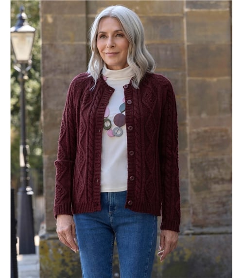 Cable Button Through Cardigan