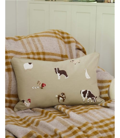 Sophie Allport Embroidered Cotton Cushion