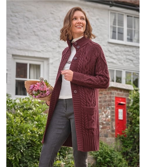 Pure Wool Aran Coatigan