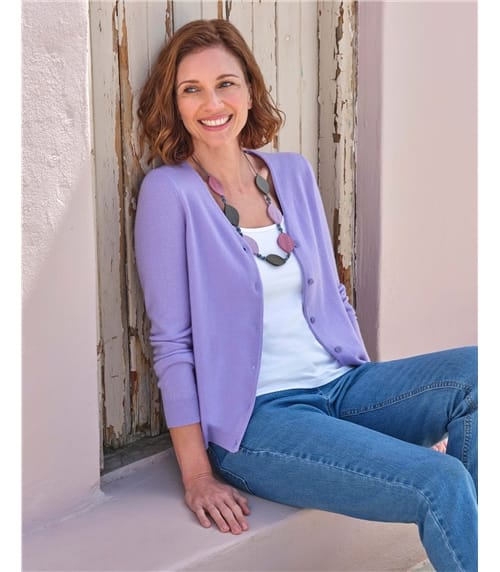 Cashmere Merino Classic V Neck Cardigan