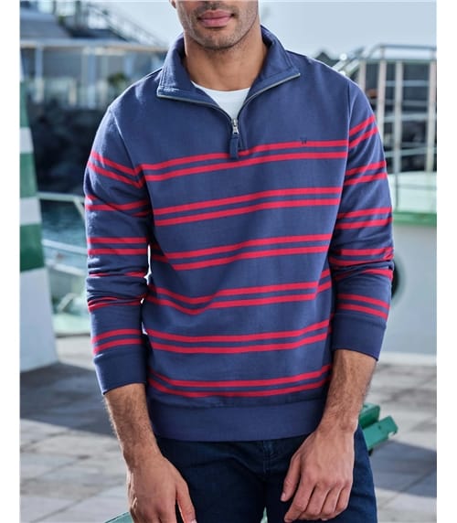 Sweat-shirt à col zippé - Homme - Coton bio