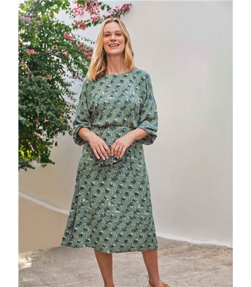 Dolman Printed Viscose Dress