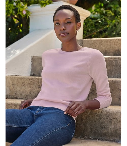  Kaschmir Strickjacke mit Rundhalsausschnit