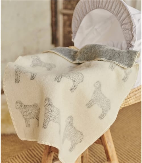 Couverture pour bébé motif mouton - Maison - Laine mélangée