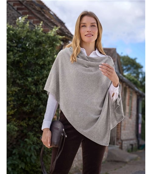 Poncho à boutons - Femme - Cachemire & Mérinos