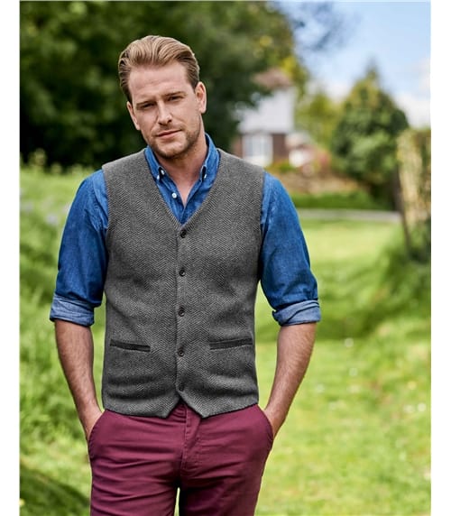 FULIER Mens V-Neck Sleeveless Vest Classic Business Gentleman Knitwear Knitted Waistcoat Sweater Cardigans Tank Tops 