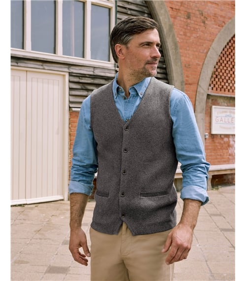 Gilet classique - Homme - Cachemire & Coton Bio
