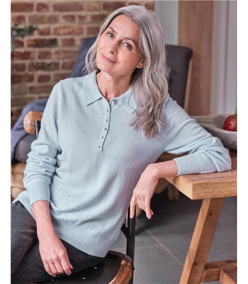 Cashmere and Merino Knitted Polo Shirt