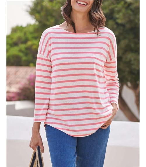 Linen Blend Pocket Dolman Top