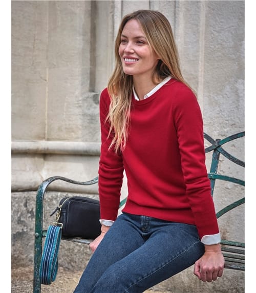  Kaschmir Strickjacke mit Rundhalsausschnit