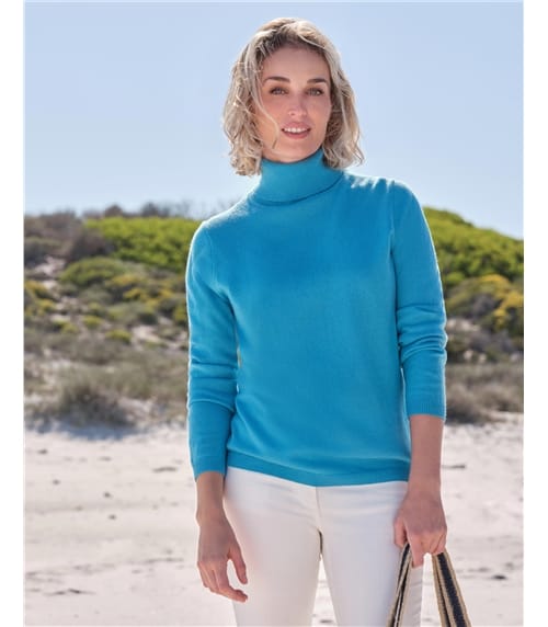 Rollkragenpullover aus Kaschmir und Merinowolle