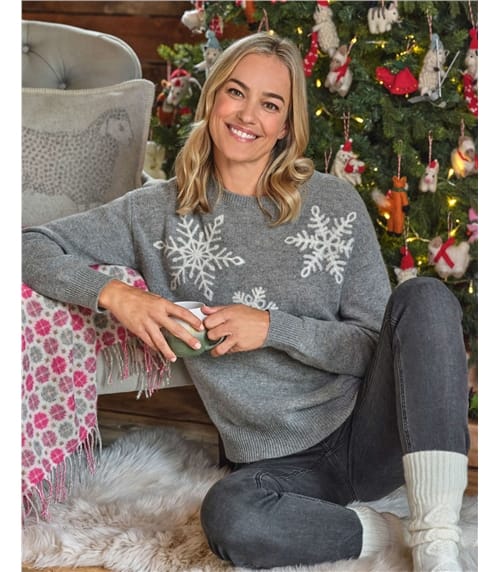 Snowflake bestickte Jumper