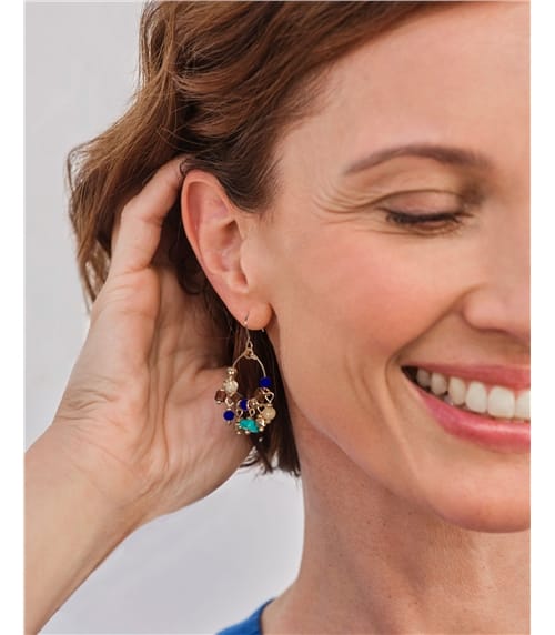 Hoop Cluster Bead Earring