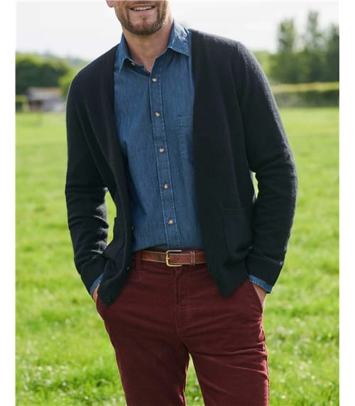 Cardigan à col en V - Homme - Pur Cachemire