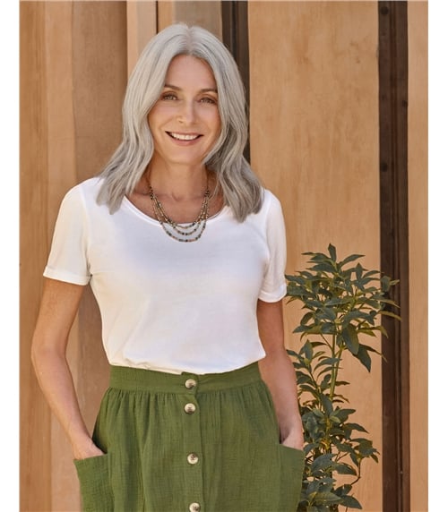 Organic Cotton Scoop Neck Top