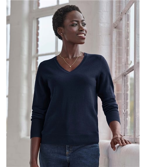 Kaschmirpullover mit V-Ausschnitt