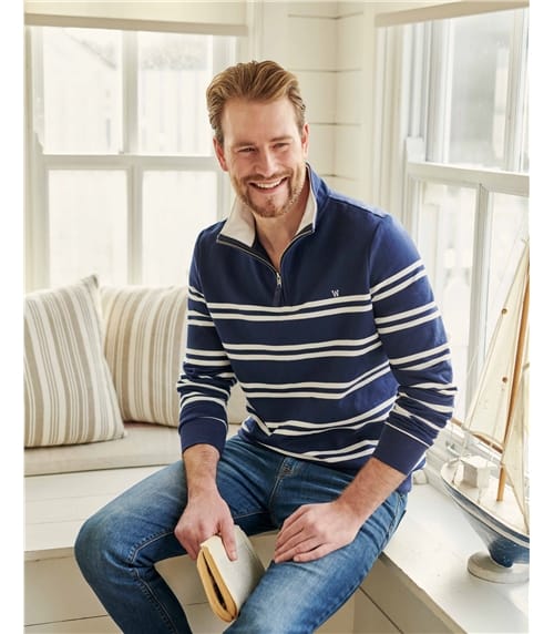 Sweat-shirt à col zippé - Homme - Coton bio