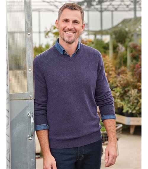 Cashmere & Merino Classic V Neck Knitted Jumper