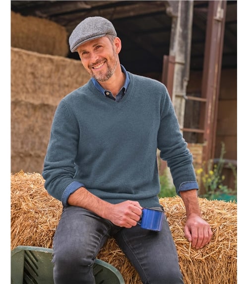 Mens Lambswool V Neck Jumper