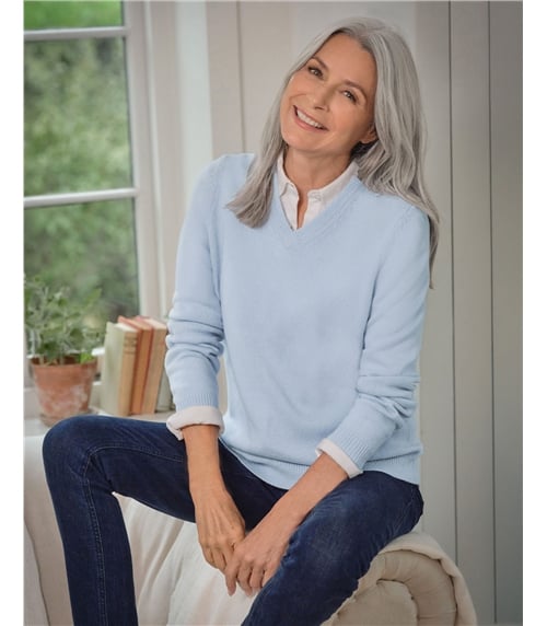 Pull à col V - Femme - Laine d’agneau certifiée 100% RWS