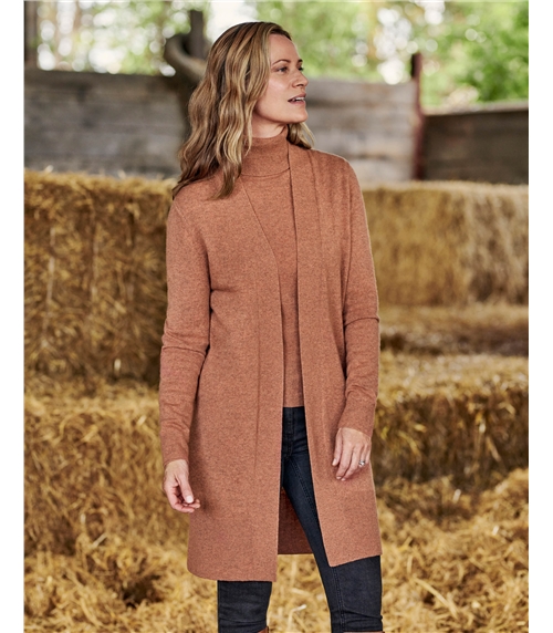 Cashmere and Merino Edge to Edge Long Cardigan