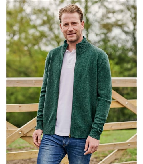 Retois Wolle Strickjacke in Grün für Herren Herren Bekleidung Pullover und Strickware Strickjacken 