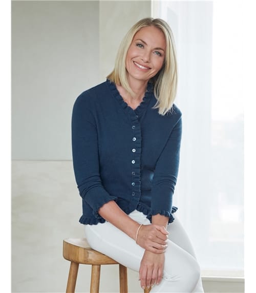 Cashmere Ruffle Edge Cardigan LK049