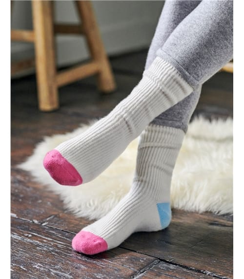 Socken mit Farbblöcken aus Kaschmir und Merinowolle